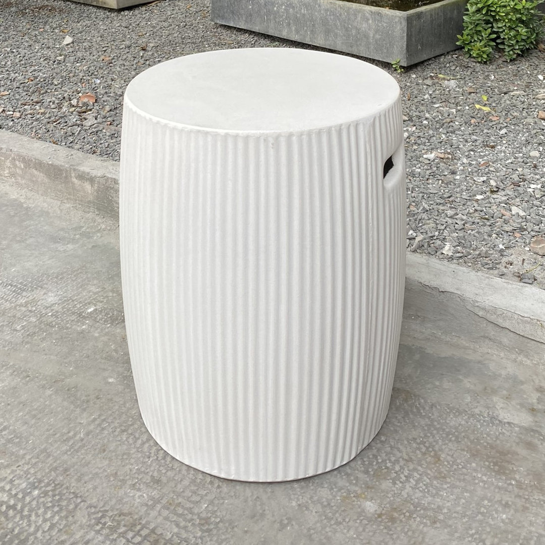 Lionel 15" W x 15" D Round Weather Resistant Concrete Outdoor Side Table 